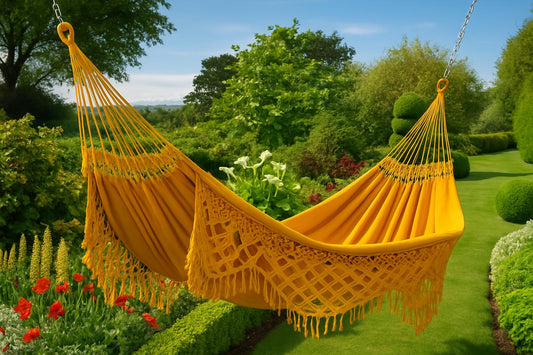 🌿 Remanso Hammock – Handcrafted Macramé, Pure Relaxation Mustard