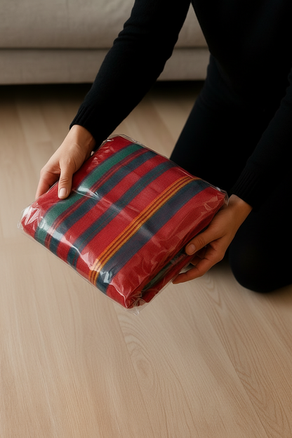 Fantasia Hammock Red with Blue/Green/ Yellow stripes