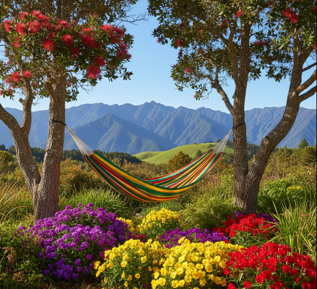 Fantasia Hammock – Where Comfort Meets Craftsmanship Green/ Yellow/ Red