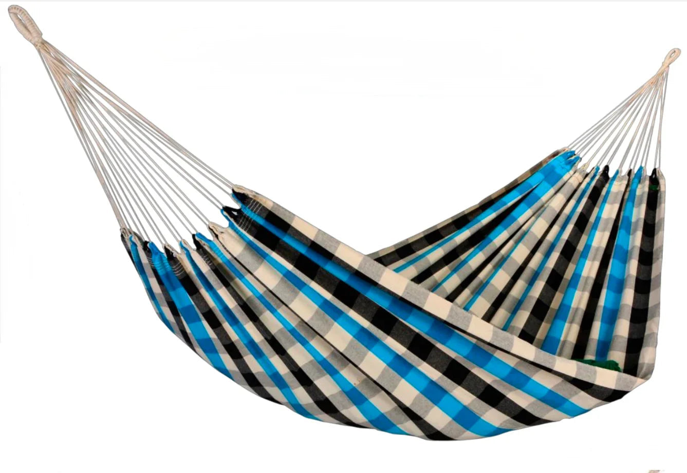 Handcrafted Ceará Hammock Blue/ Navy /White