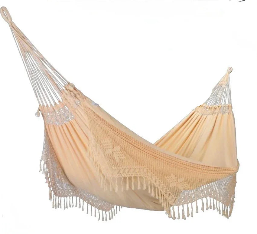 🌿 Remanso Hammock – Handcrafted Macramé, Pure Relaxation Rose White