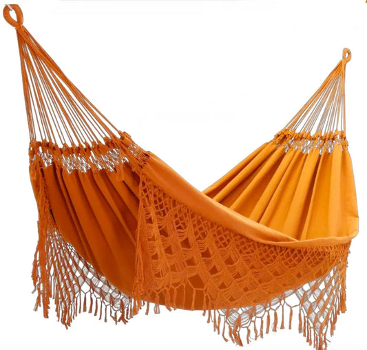 🌿 Remanso Hammock – Handcrafted Macramé, Pure Relaxation Orange