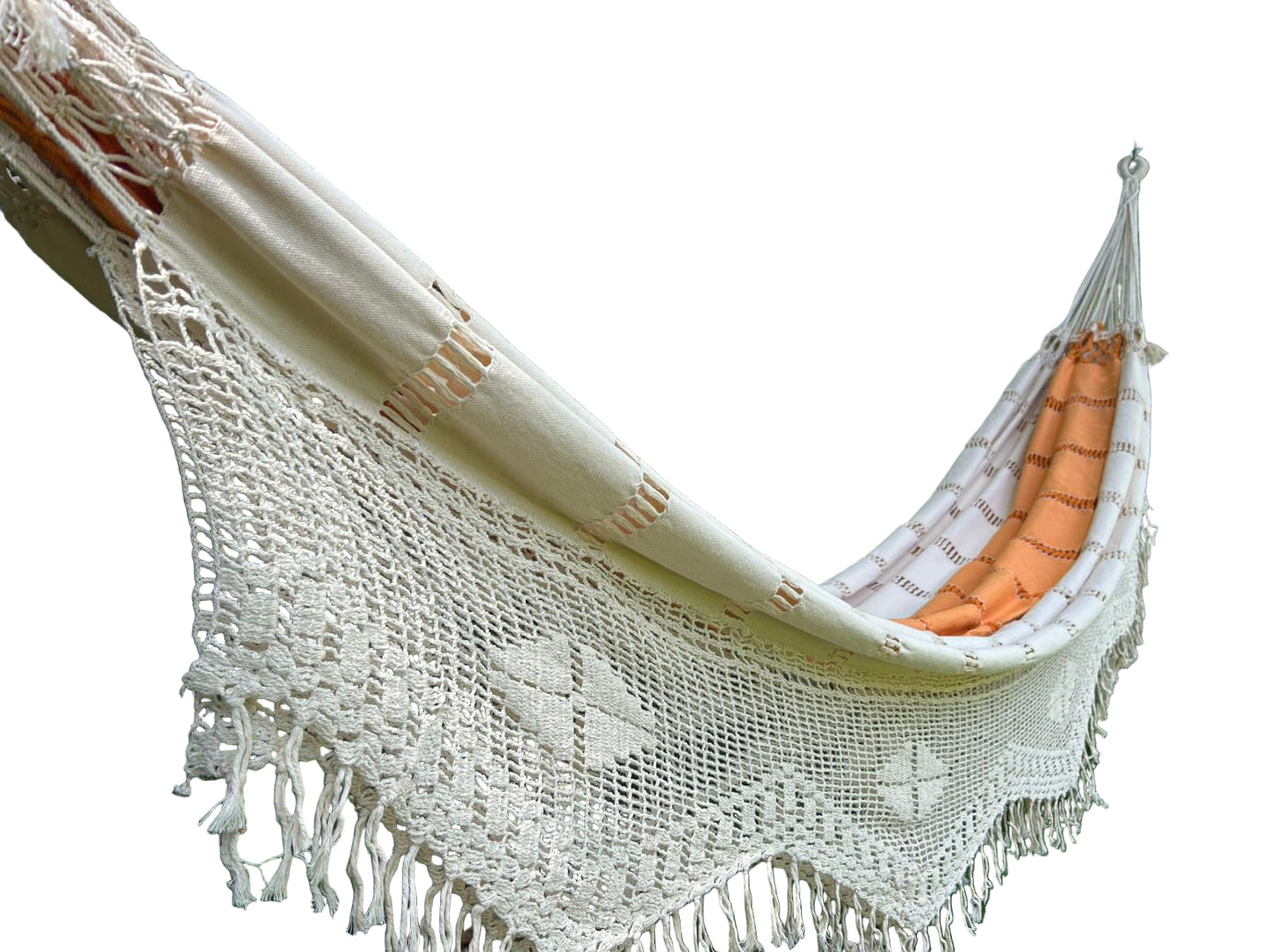👑 Miss Brasil Hammock – Bold, Beautiful, and Full of Soul Orange/White