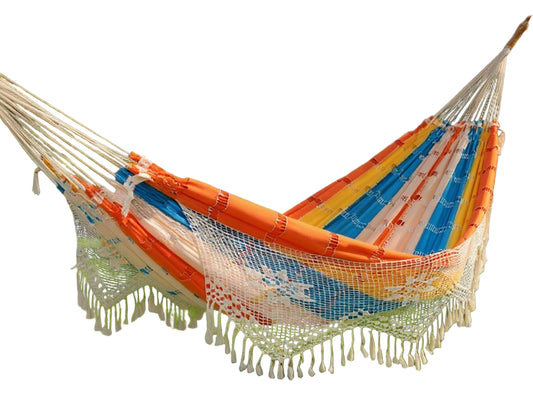 👑 Miss Brasil Hammock – Bold, Beautiful, and Full of Soul Orange/Blue/Yellow/White
